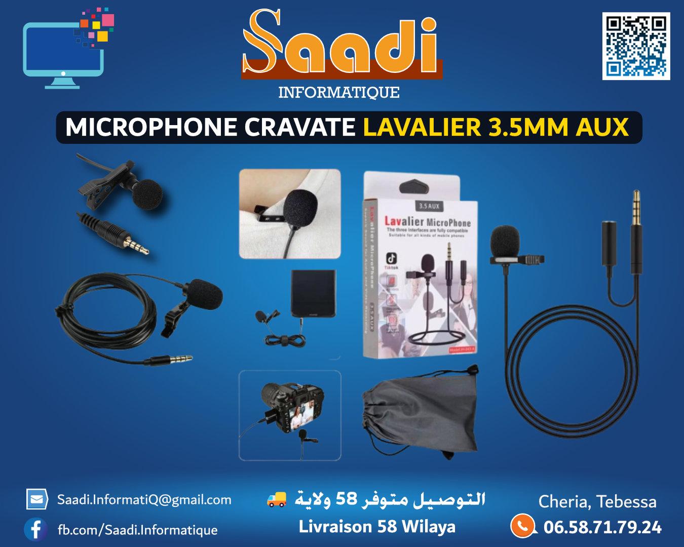 MICROPHONE CRAVATE LAVALIER 3.5MM AUX