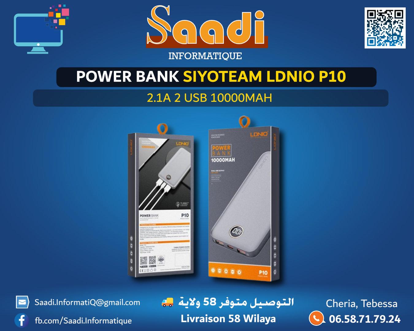 POWER BANK SIYOTEAM LDNIO P10 2.1A 2 USB 10000MAH