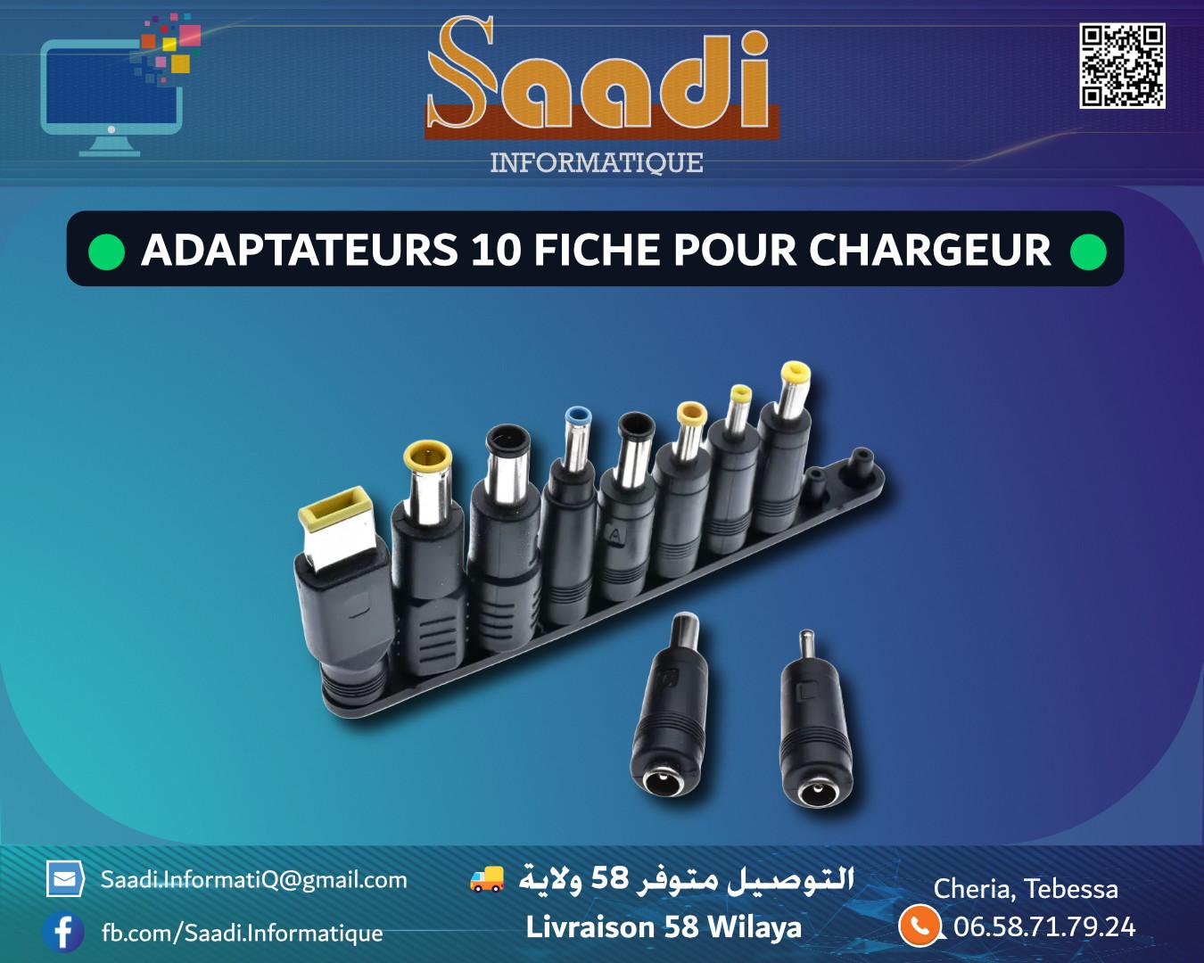 ADAPTATEURS 10 FICHE POUR CHARGEUR