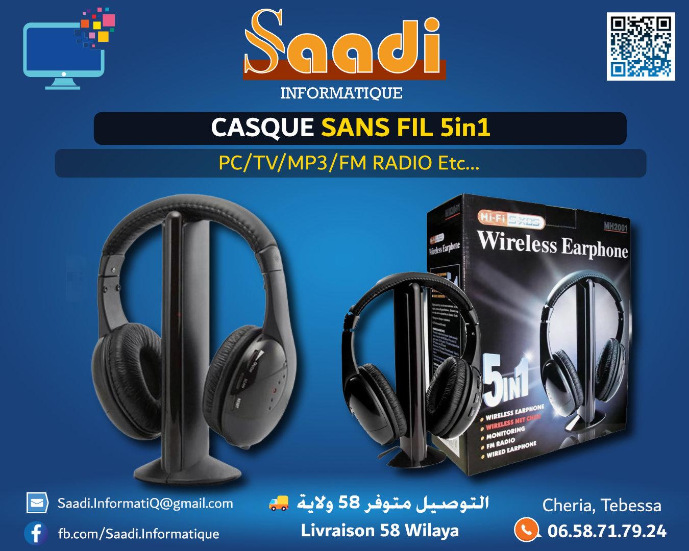 CASQUE SANS FIL 5in1