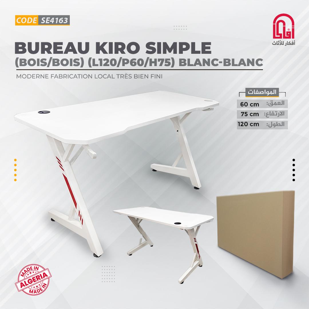 Bureau KIRO SIMPLE (BOIS/BOIS) (L140/P63/H75) (Blanc-Blanc)