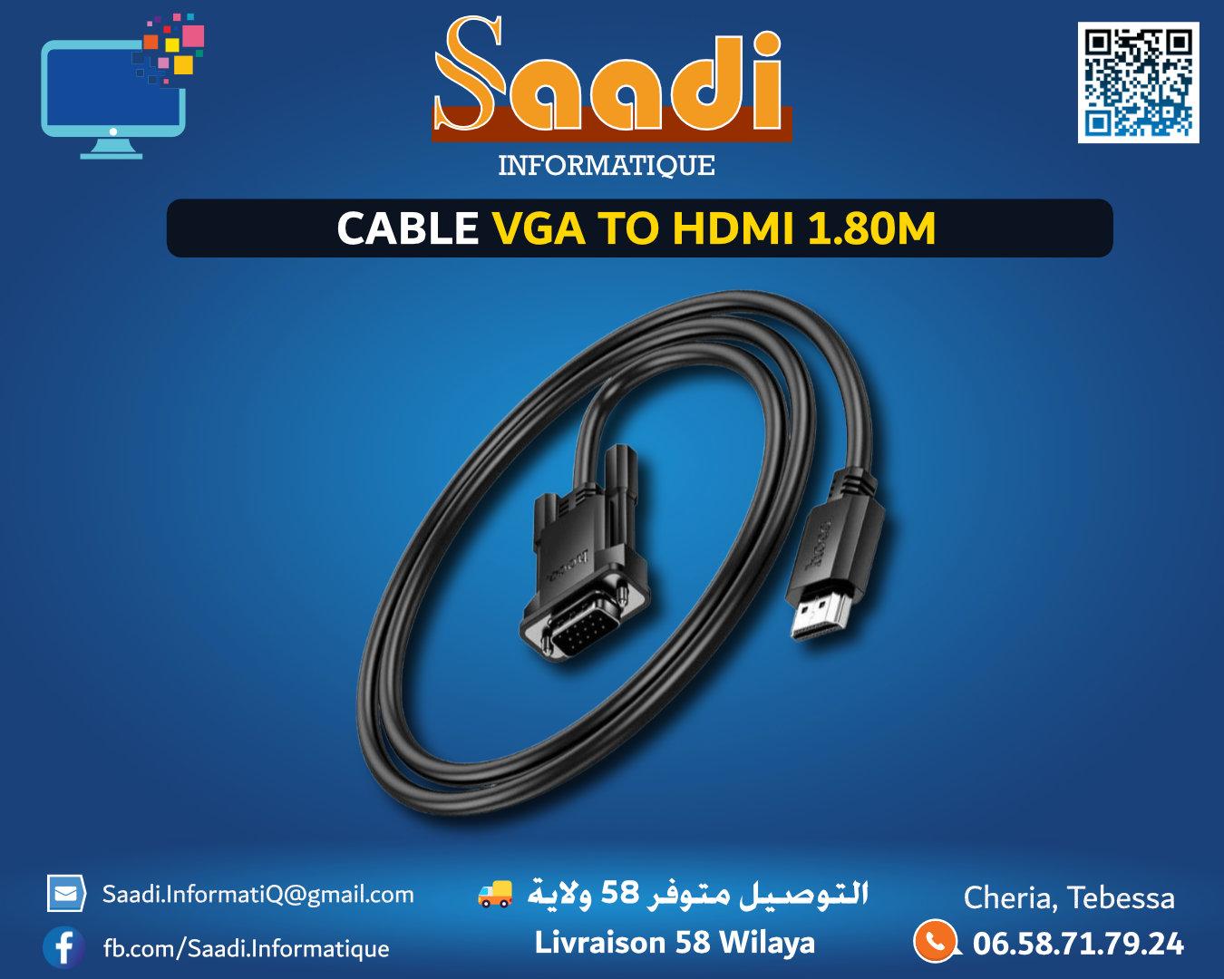 CABLE VGA TO HDMI 1.80M PRO-TECH