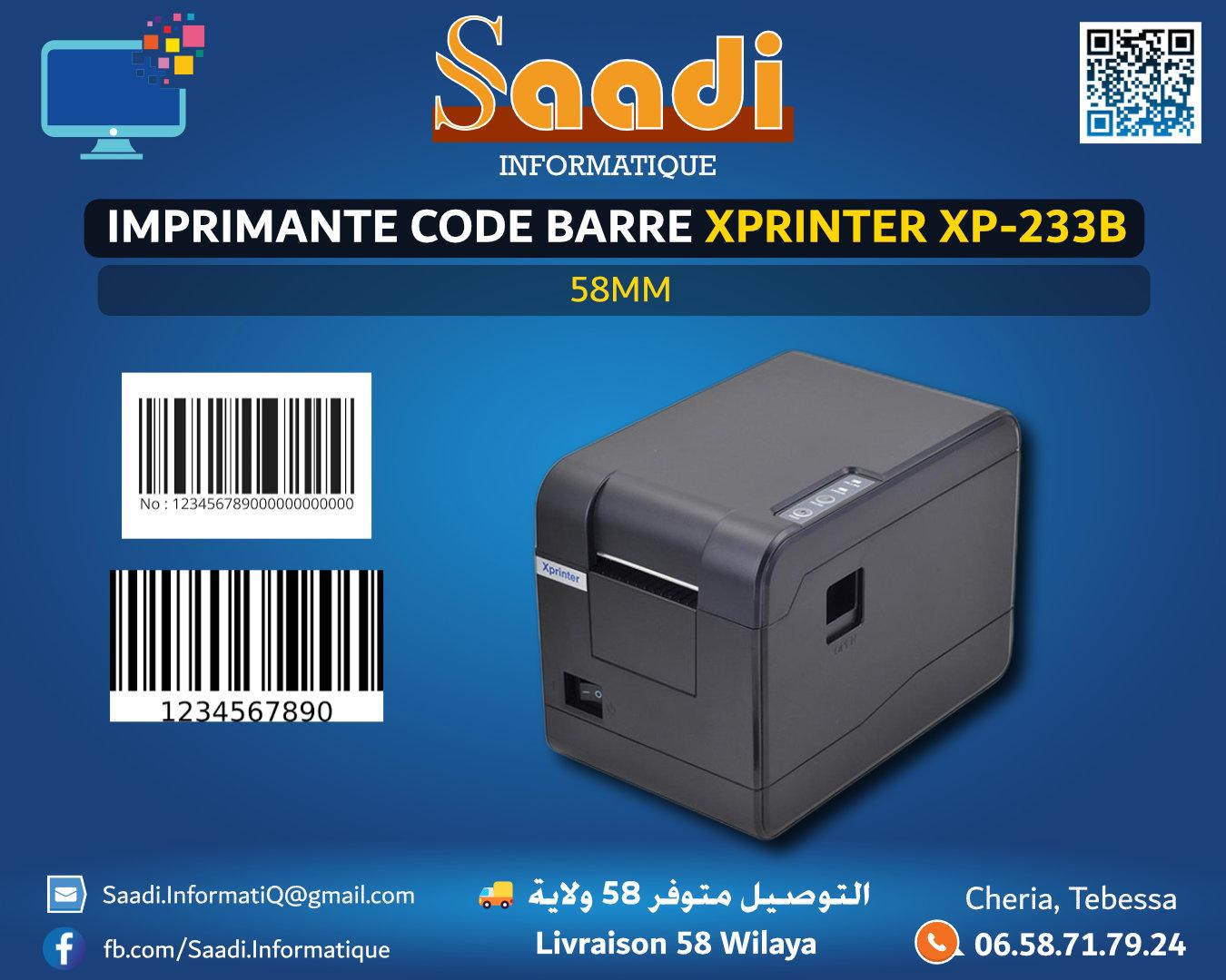 IMPRIMANTE CODE BARRE XPRINTER XP-233B (58MM)