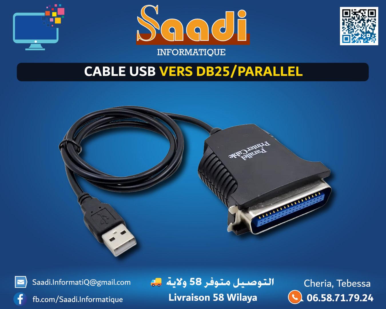 CABLE USB VERS DB25-PARALLEL