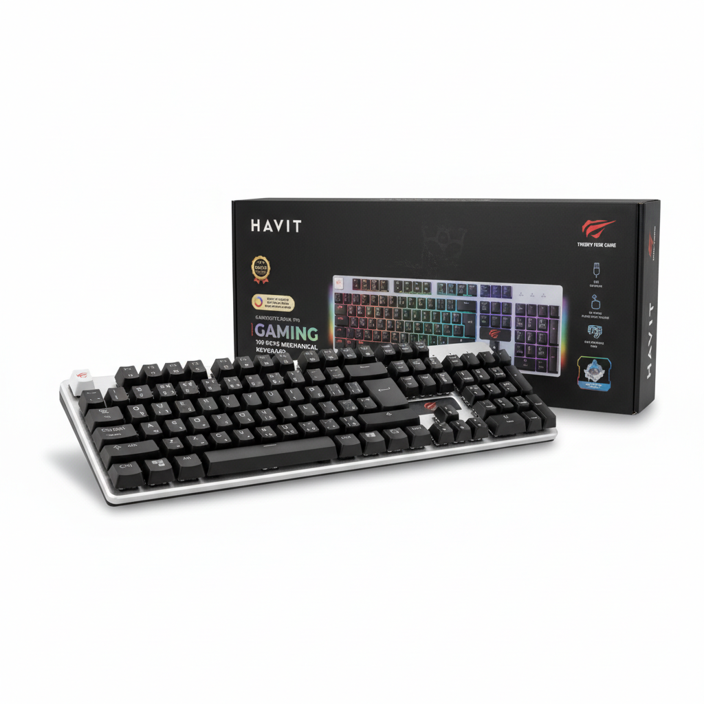CLAVIER HAVIT MECANIQUE KB12L PRO BLEU-SW RGB 100%
