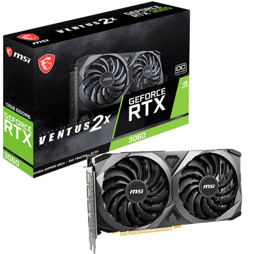 CARTE GRAPHIQUE MSI GEFORCE RTX 3060 VENTUS 2X BLACK 12G OC GDDR6