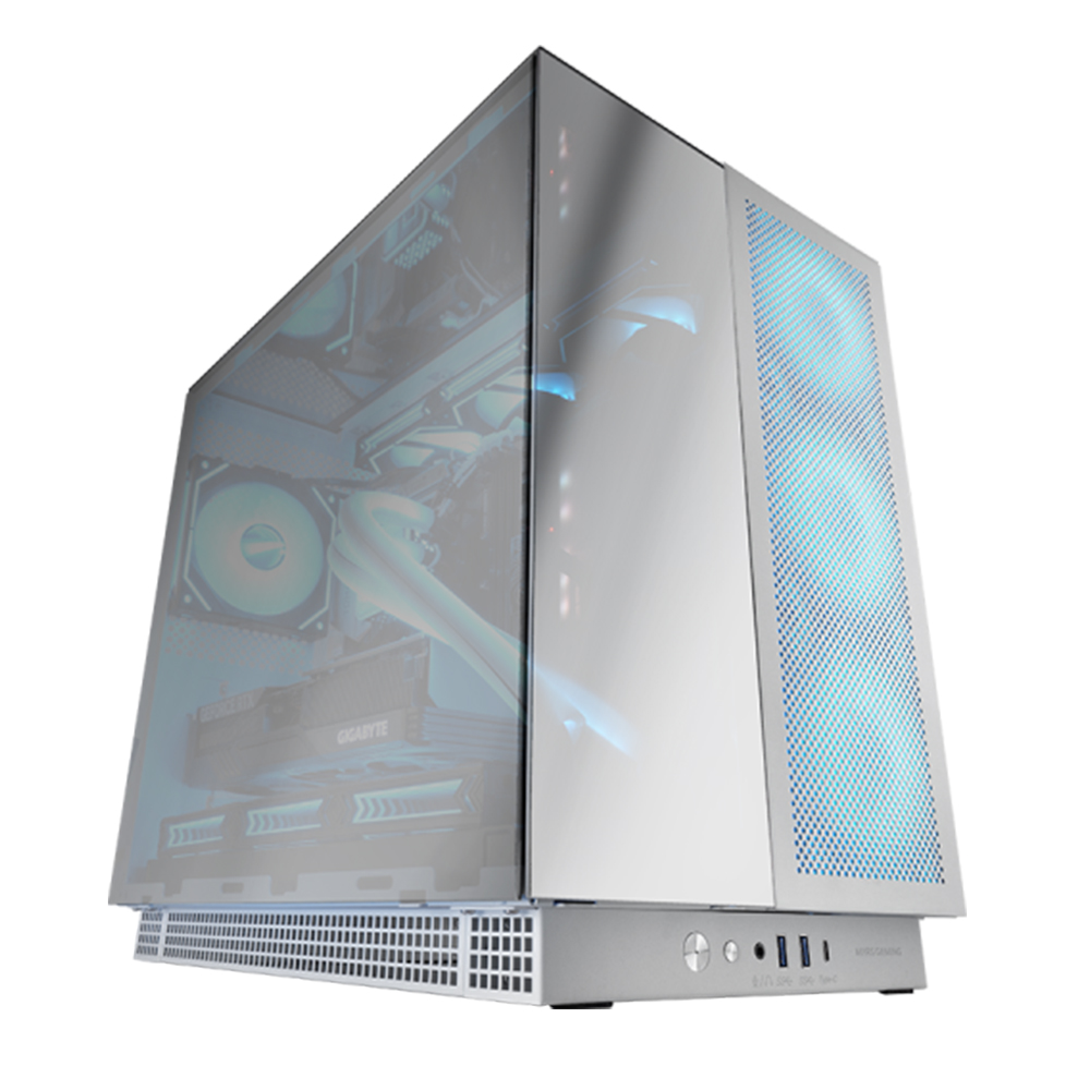 BOITIER GAMER MAGMA T9 BLANC & GRIS ATX 7Pcs blanc , Verre Trempé, USB-C,Compatible GPU 400mm