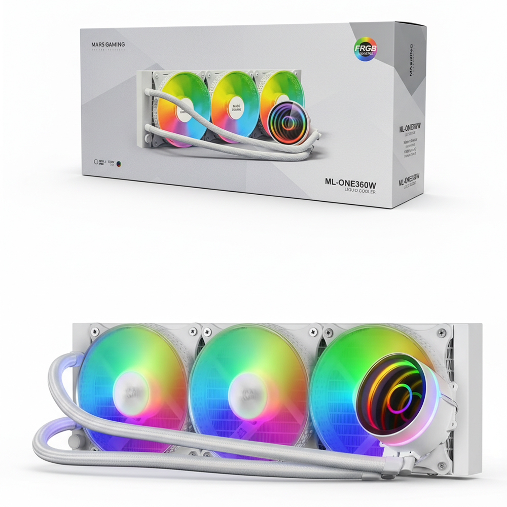 WATERCOOLING MARS GAMING ML-ONE360 ARGB WHITE AIO, TDP 550W