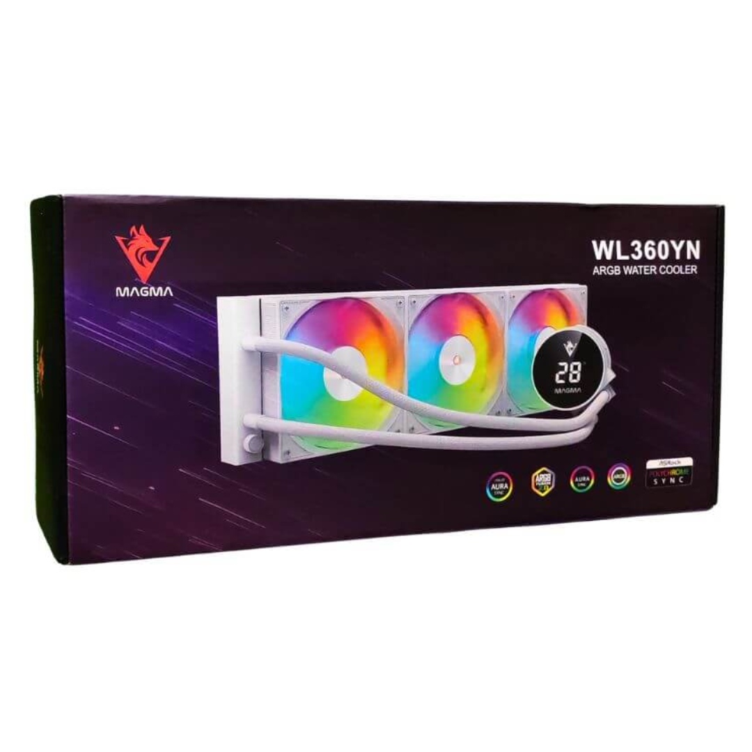 VENTILATEUR CPU WATER COOLING MAGMA 360 3X FAN WHITE ARGB WL 360YN