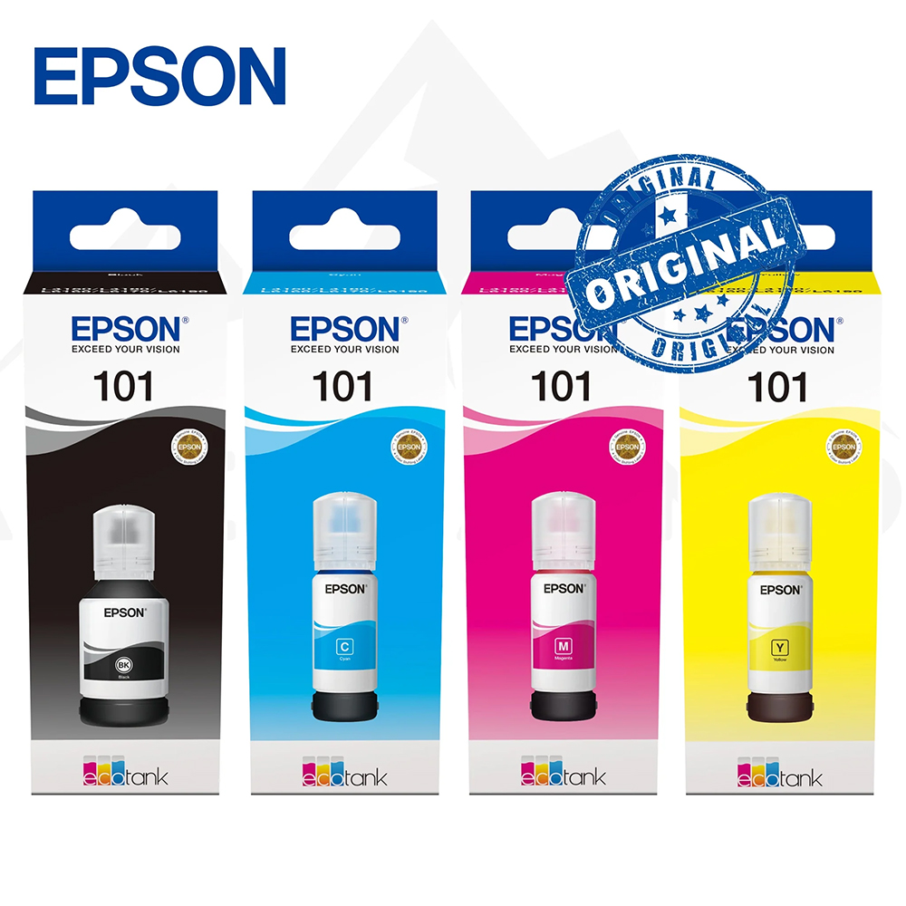 Pack Epson Originale 4Bouteilles 101-70ML Blk/C/M/Y Ecotank L18050,L8050,L8100