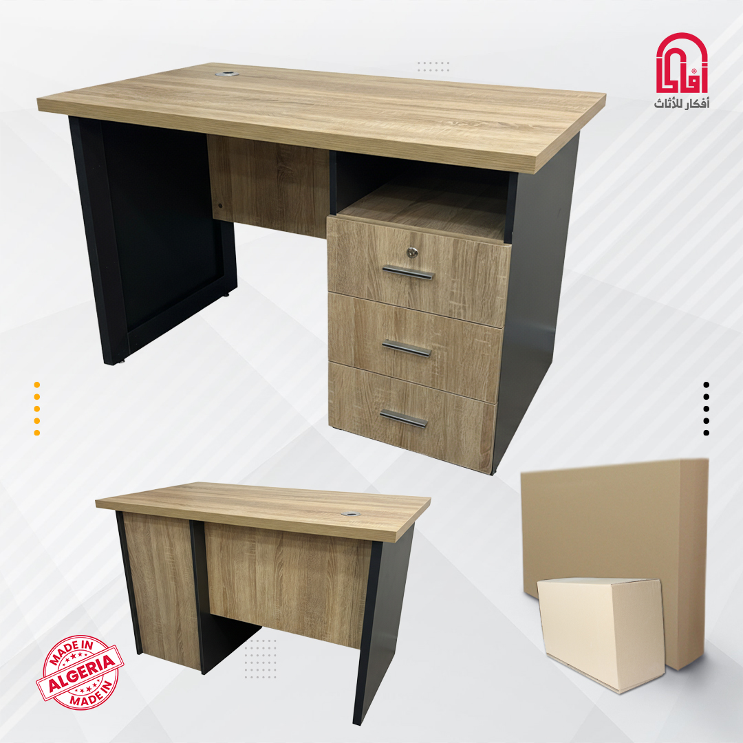 BUREAU SONOMA MAX 120*70 3T FIX PIEDS BOIS 32MM FP