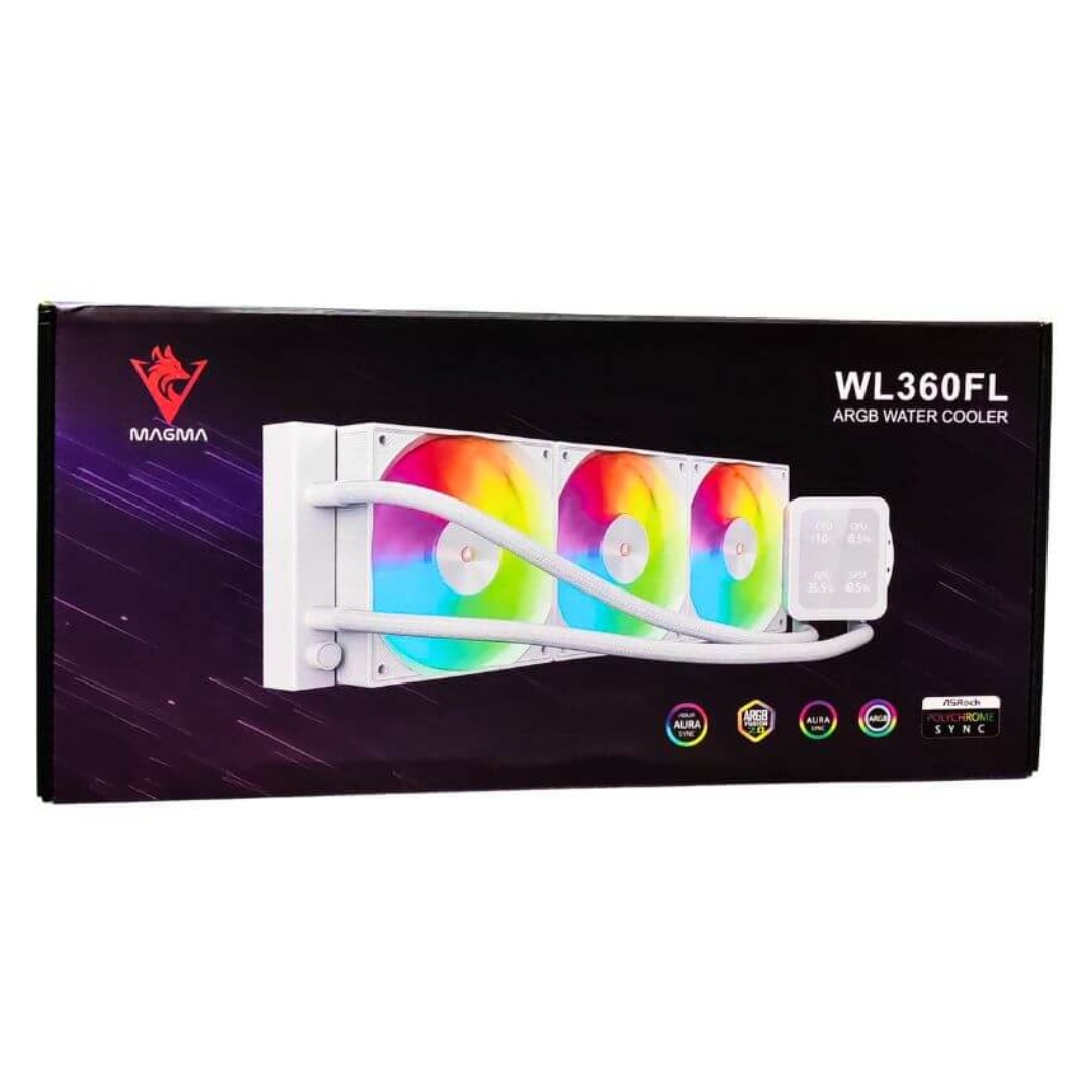 VENTILATEUR CPU WATER COOLING MAGMA 360 3X FAN WHITE ARGB WL 360FL