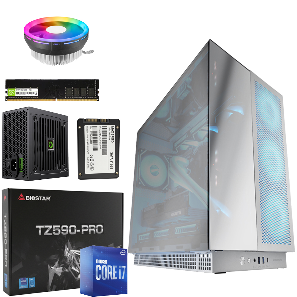 UNITE INTEL I7-10700/CM TZ590-PRO / DDR4 16G 3200 (8x2) / SSD 512G / PSU 500W/ CASE MAGMAT9