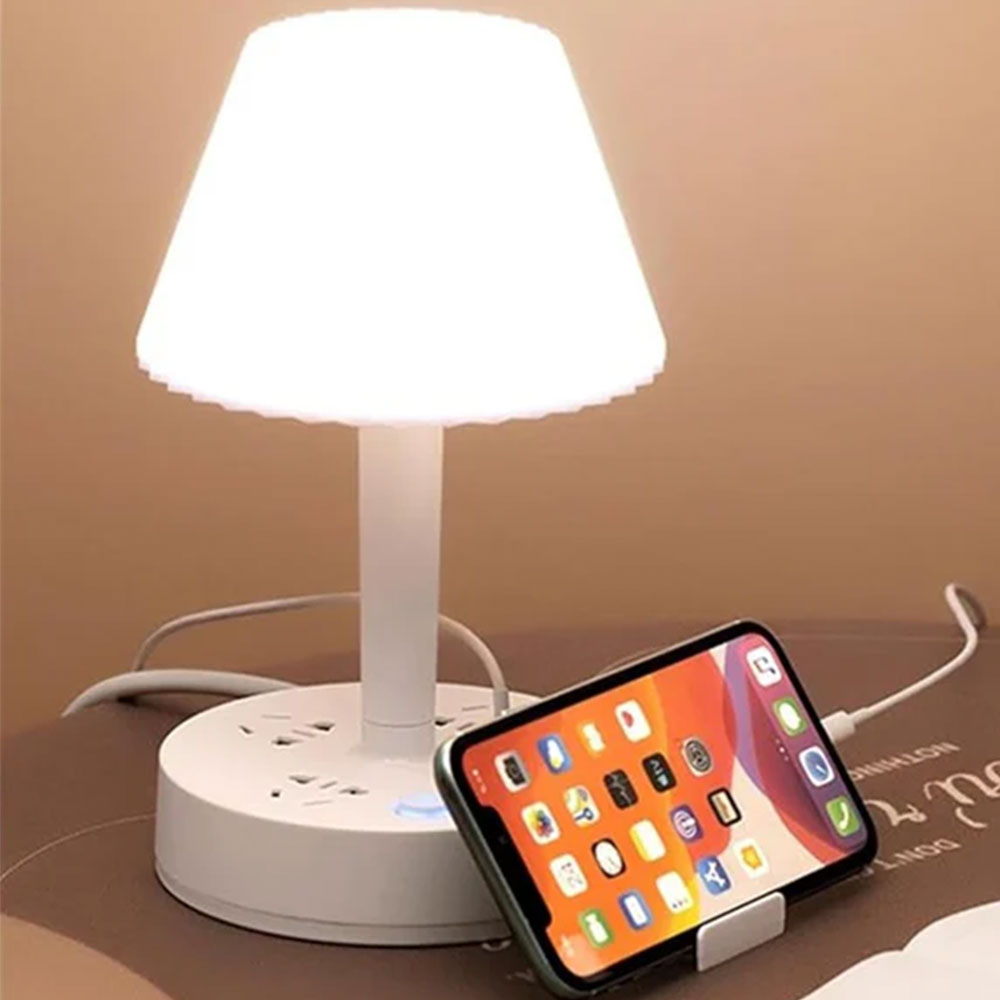 Lampe De Table Multifonction + MULTIPRISE 1.8M 04 AC + 02 USB + USB C