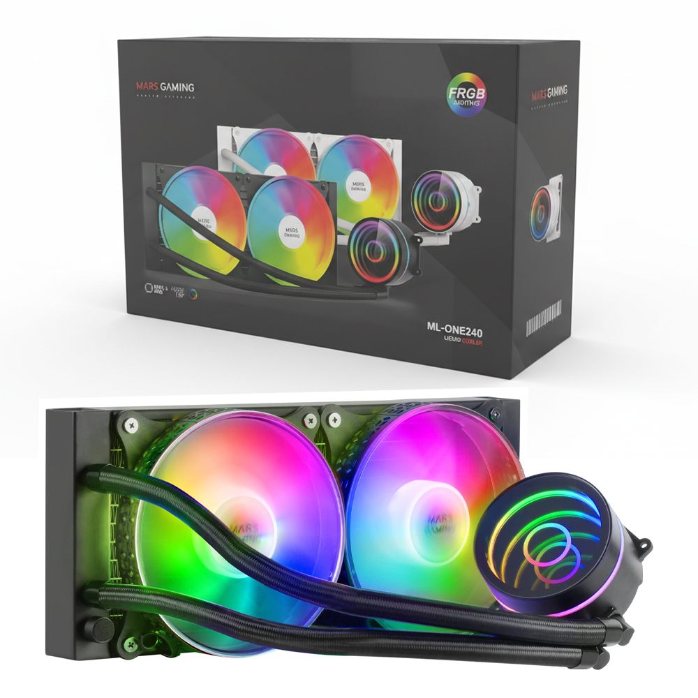 Watercooling MARS GAMING CPU ML-ONE240 BLACK TDP 400W 2 Ventilateurs FRGB