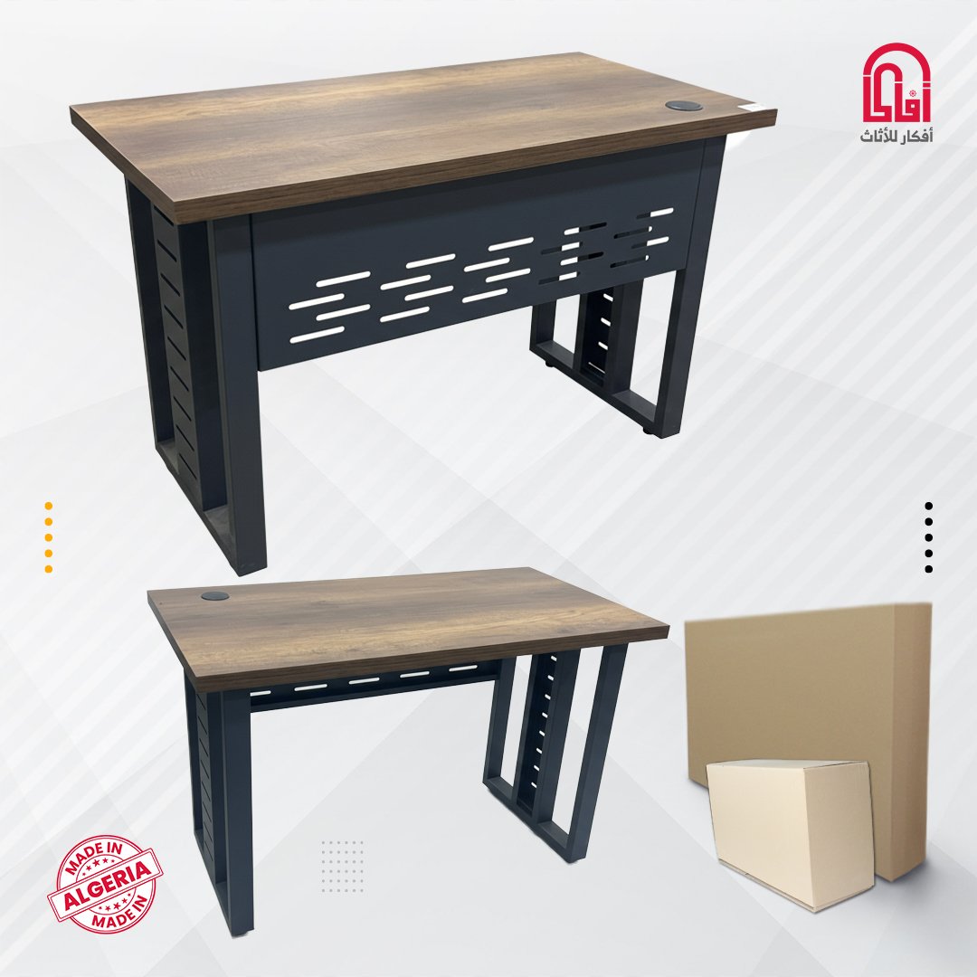 Bureau ML IRON (L100/H75/P52cm) (D-Barouk P-Gris foncé mat)