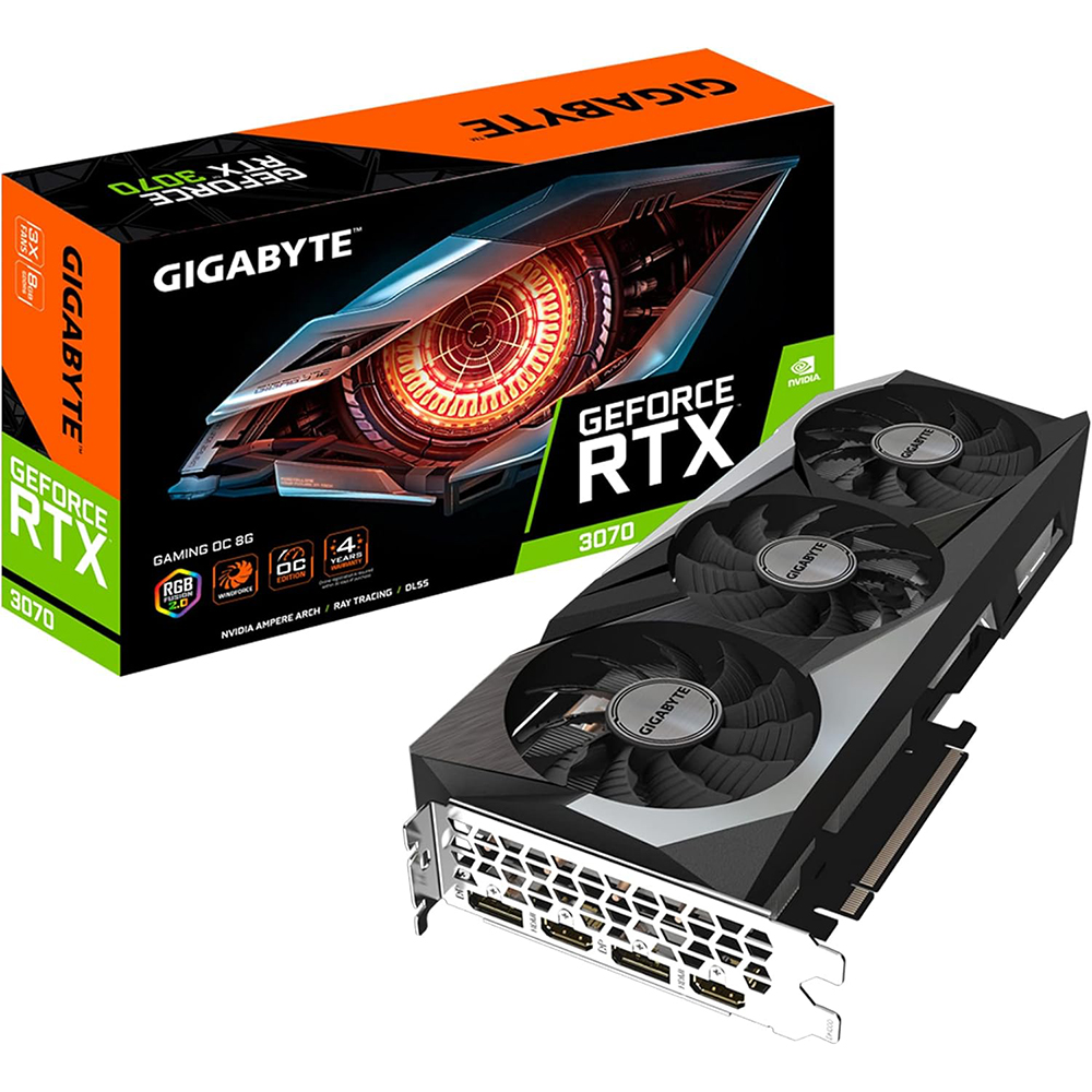 Carte graphique Gigabyte GeForce RTX 3070 Gaming OC 8Gb, GDDR6 2 X DisplayPort Femelle, 2 X HDMI Femelle USED (10/10)