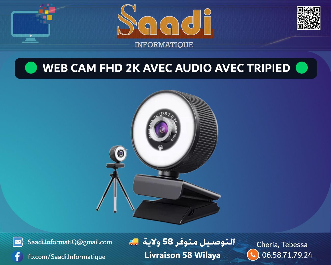 WEBCAM FHD 2K AVEC AUDIO AVEC TRIPIED