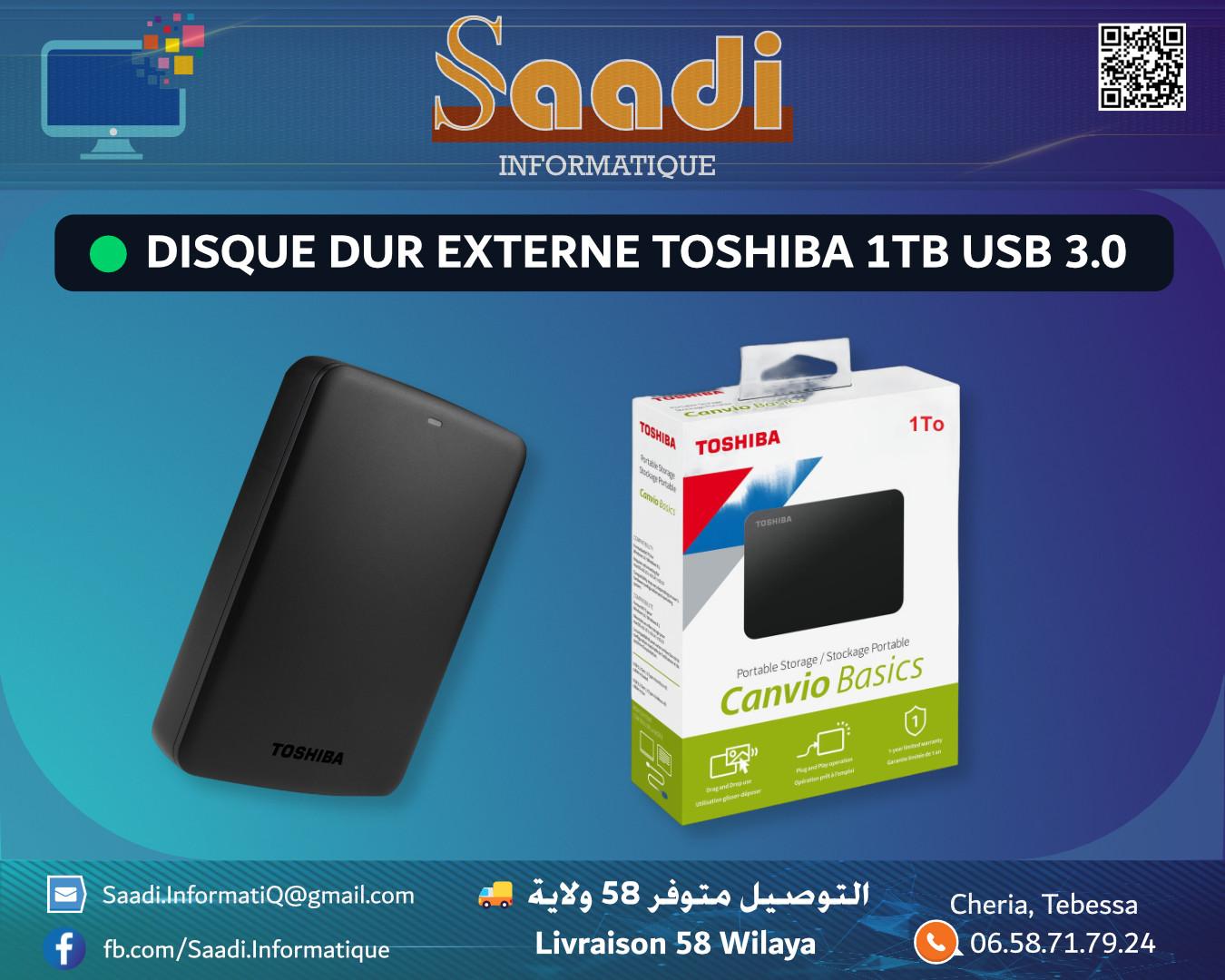 DISQUE DUR EXTERNE TOSHIBA 1TB USB 3