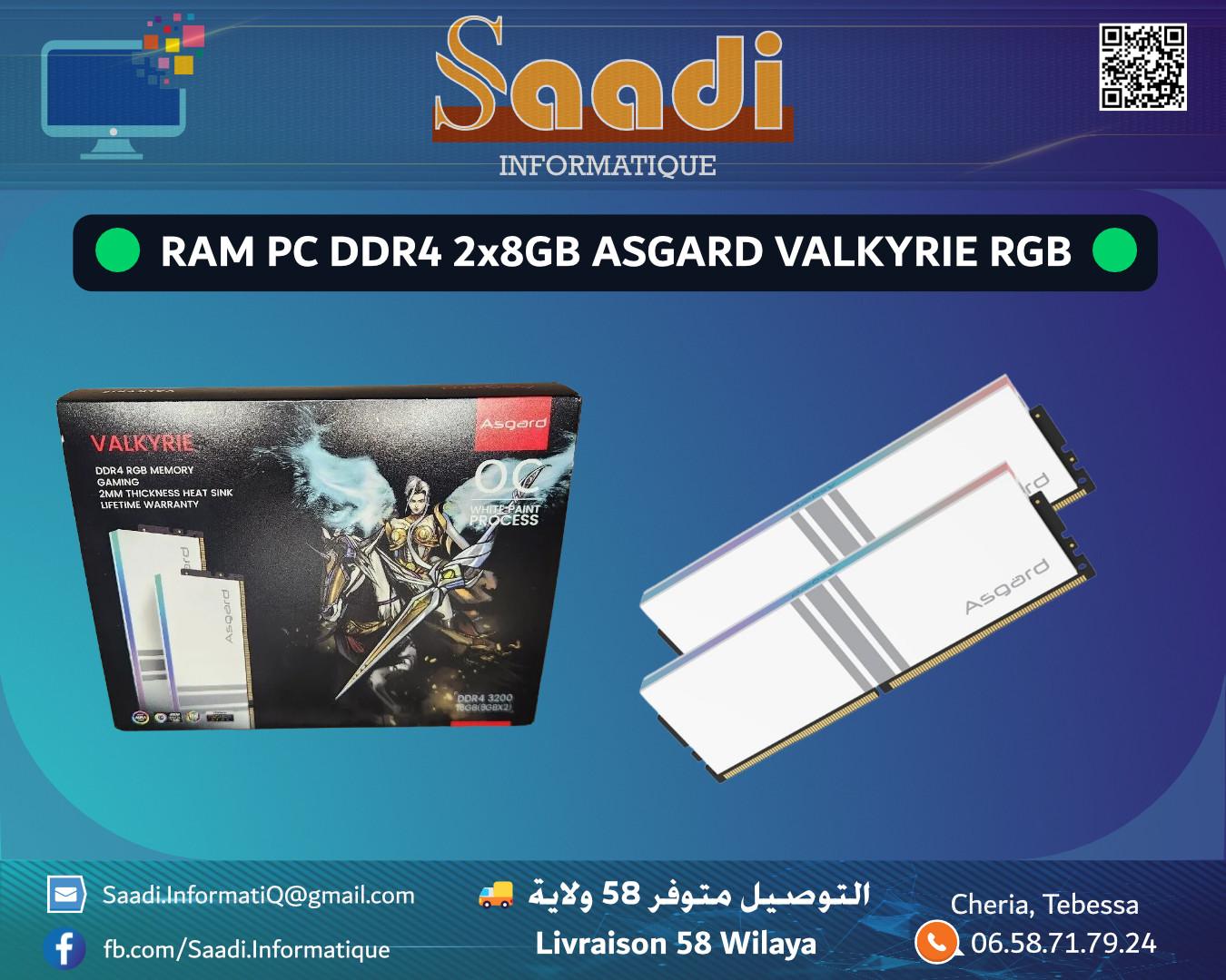 RAM PC DDR4 2x8GB VALKYRIE RGB