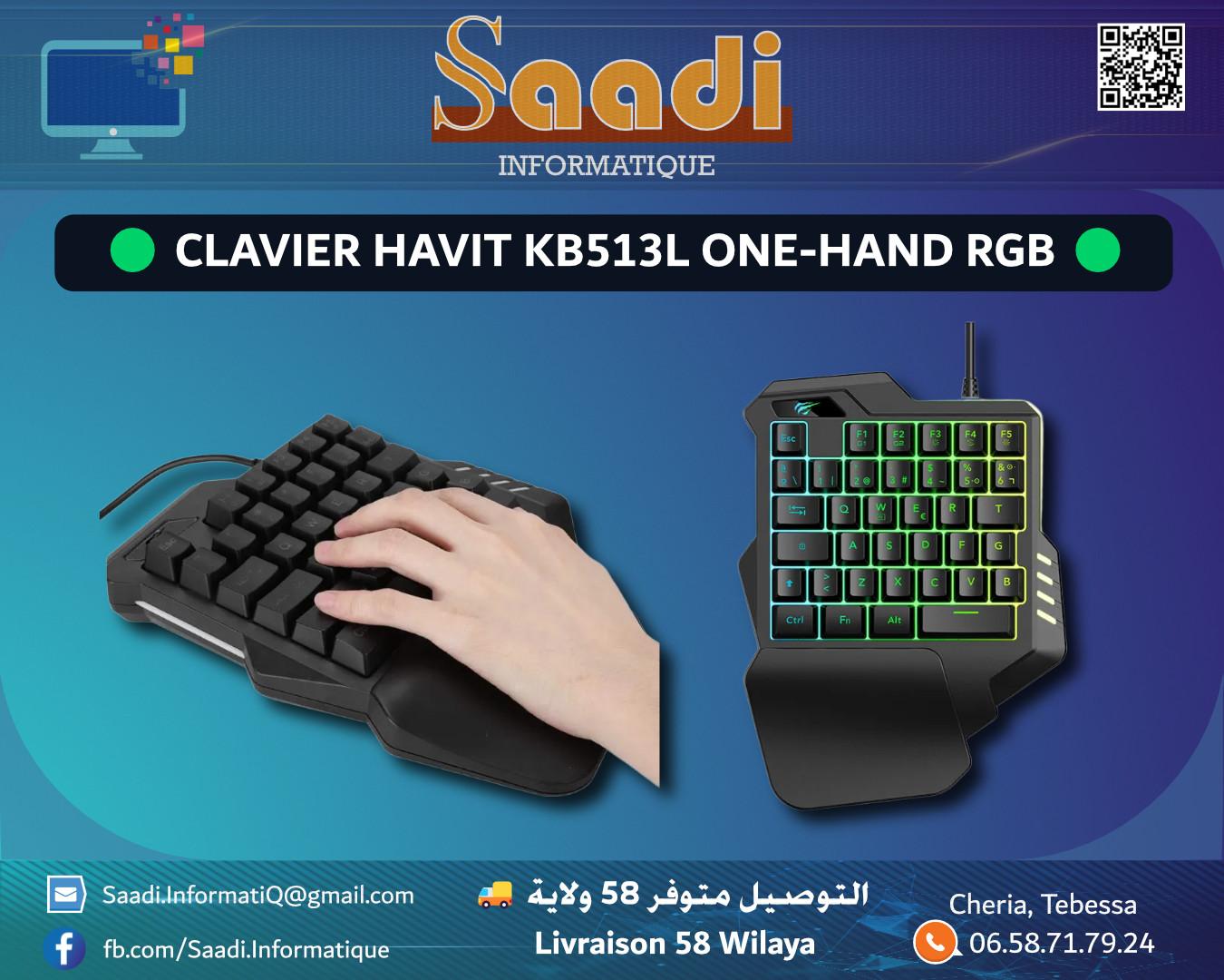 CLAVIER GAMING HAVIT KB513L ONE-HAND RGB
