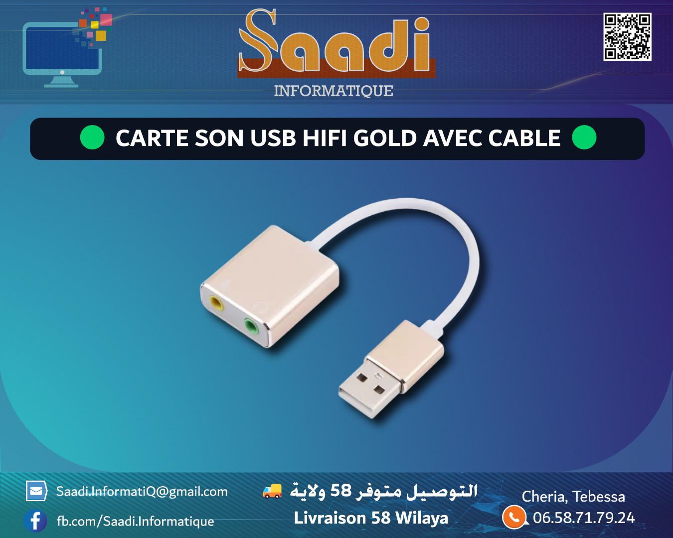 CARTE SON USB HIFI GOLD AVEC CABLE