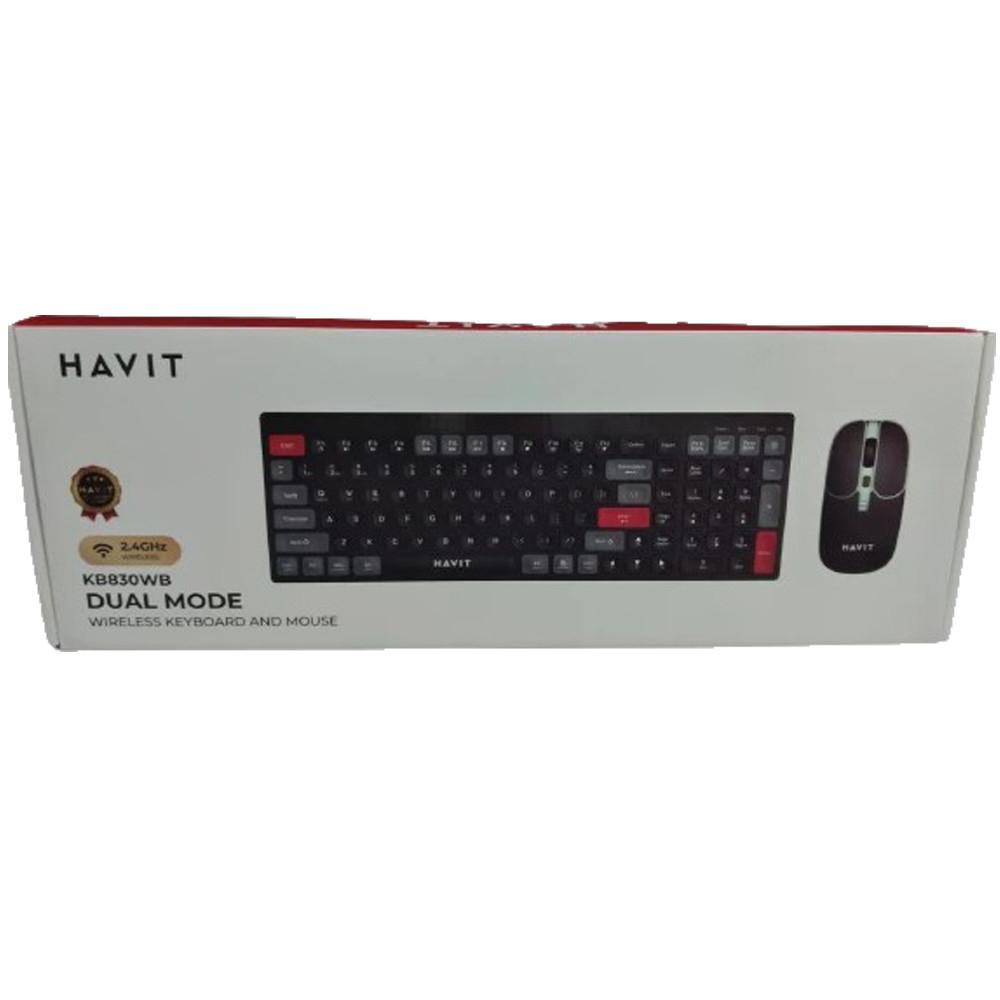 CLAVIER SOURIS SANS FIL HAVIT KB830 RECHARGABLE +BT