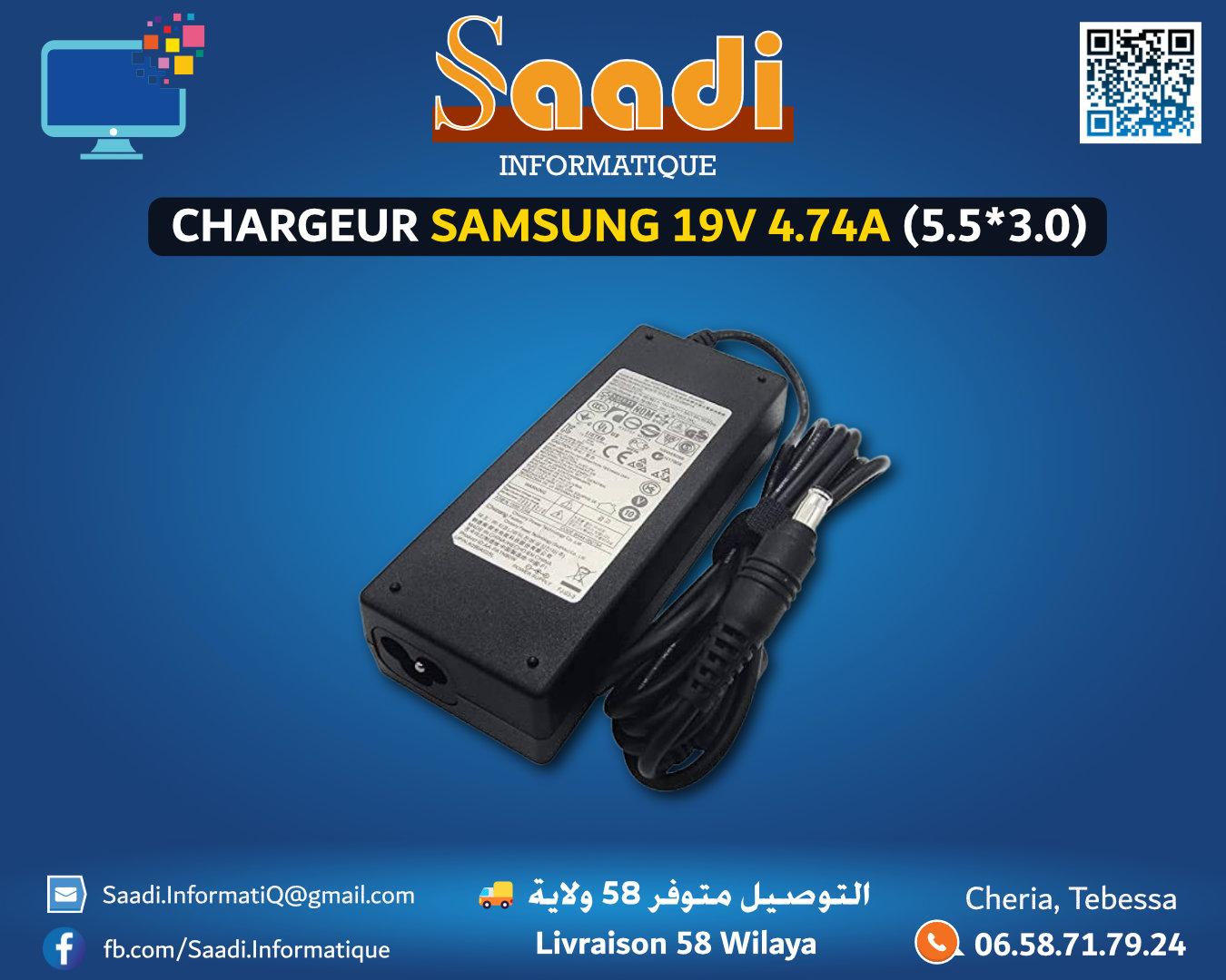 CHARGEUR LAPTOP SAMSUNG 19V 4.74A (5.5*3.0)