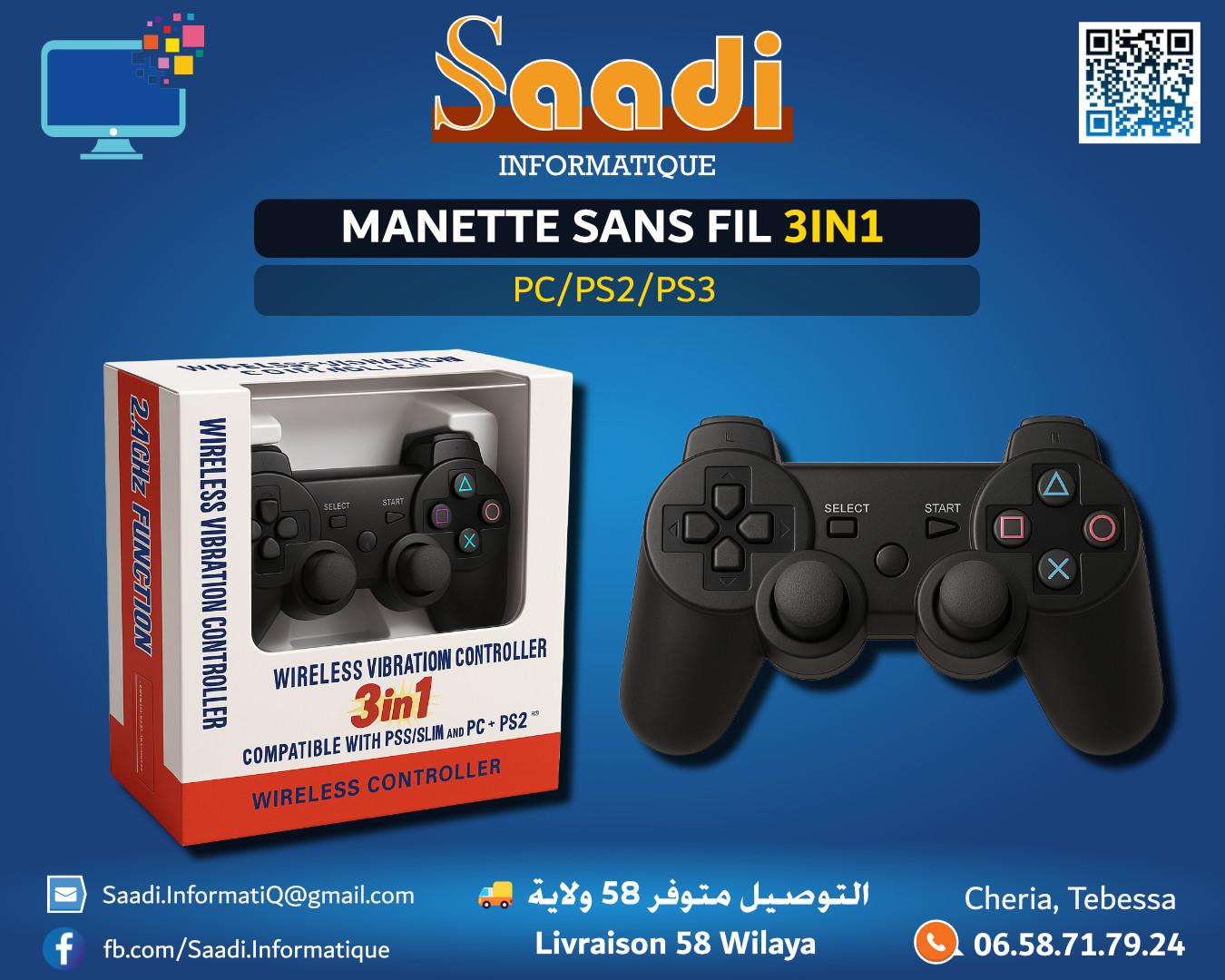 MANETTE SANS FIL 3IN1 PC/PS2/PS3