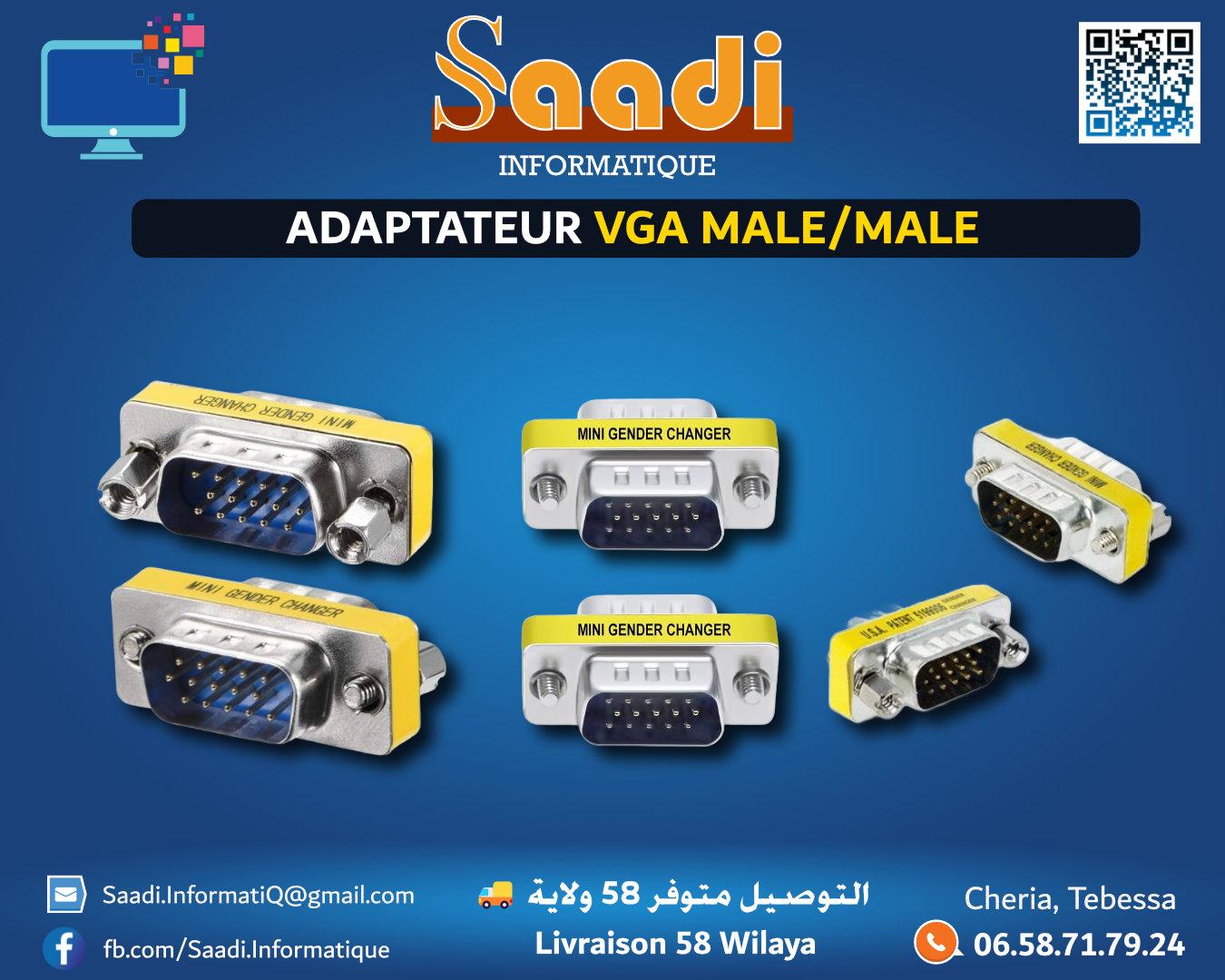 ADAPTATEUR VGA MALE/MALE