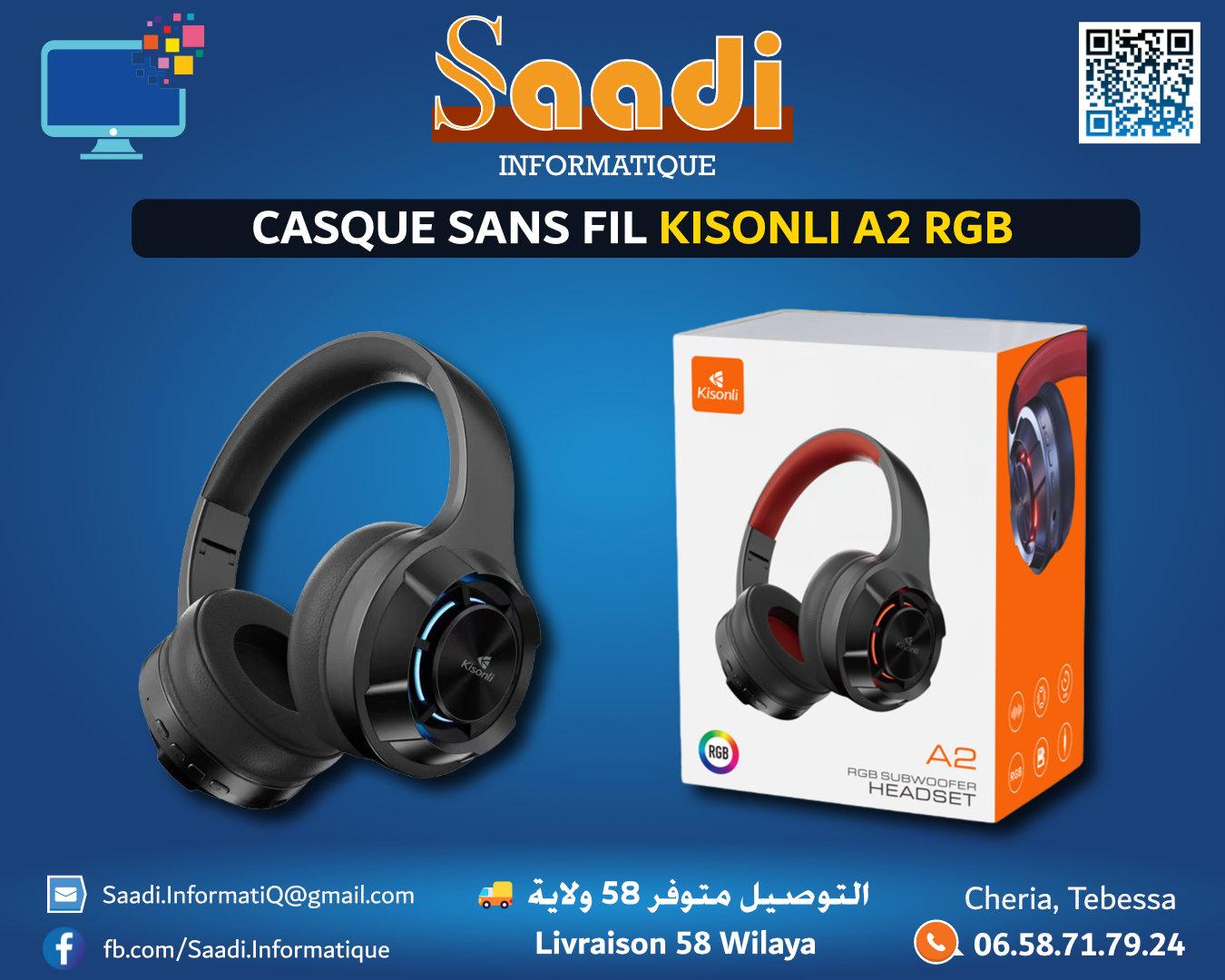 CASQUE SANS FIL KISONLI A2 RGB