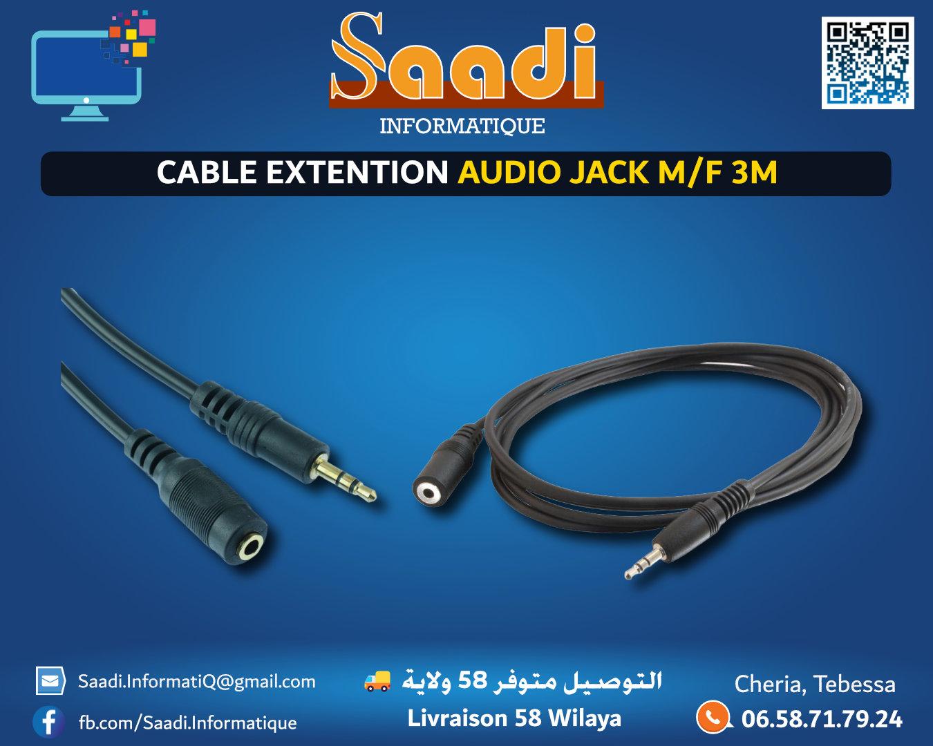 CABLE EXTENTION AUDIO JACK M/F 3M