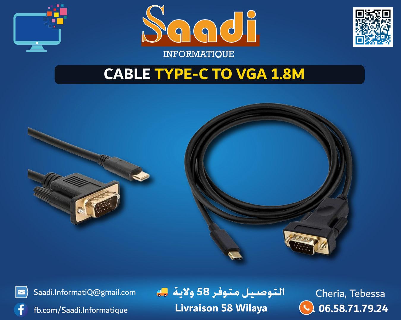 CABLE TYPE-C TO VGA 1.8M