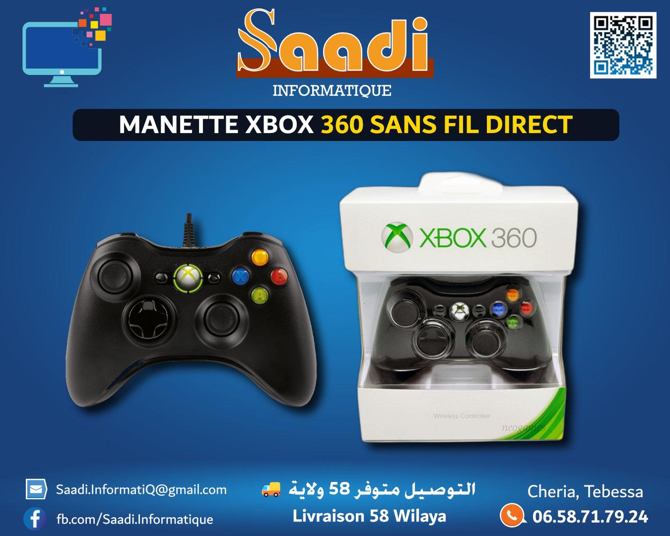 MANETTE XBOX 360 SANS FIL DIRECT