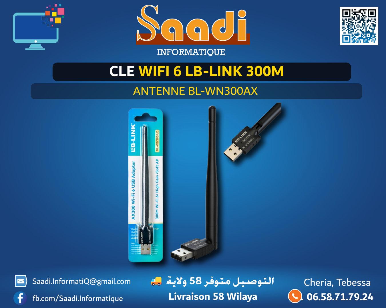 CLE WIFI 6 LB-LINK 300M AVEC ANTENNE BL-WN300AX