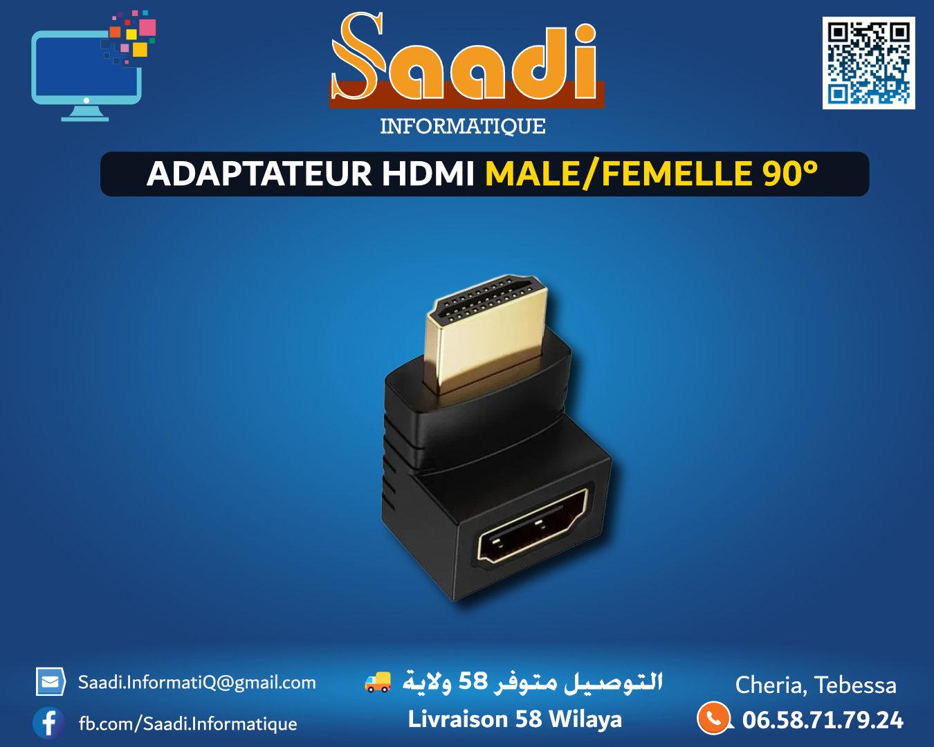 ADAPTATEUR HDMI MALE/FEMELLE 90°