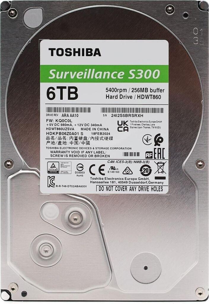Disque Dur Sata 3"½ 6Tb Toshiba Surveillance HDWT860