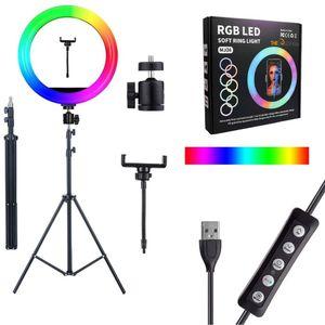 Ring Light RGB LED MJ36 36 cm avec trépied 2,10 M