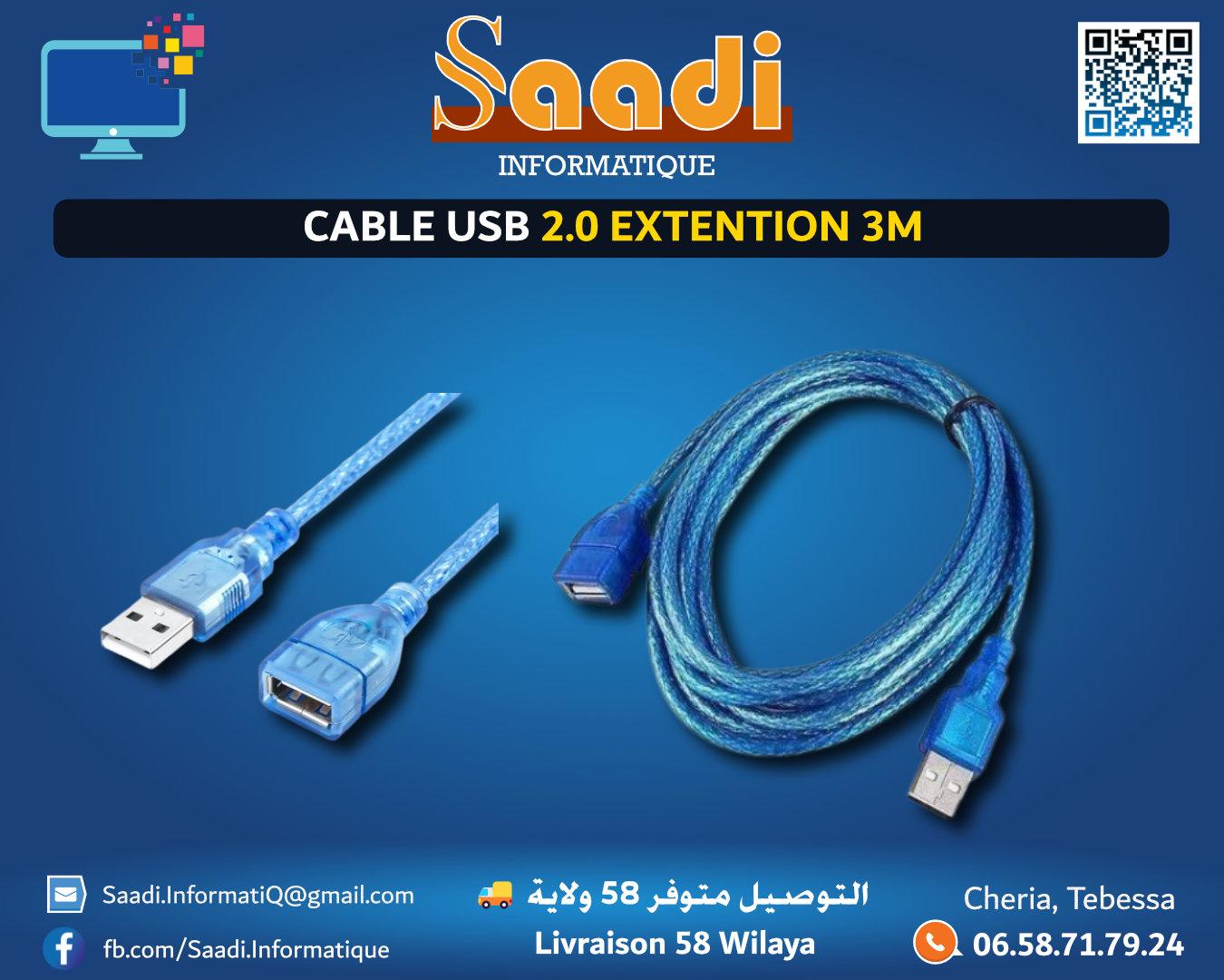 CABLE USB 2.0 EXTENTION 3M