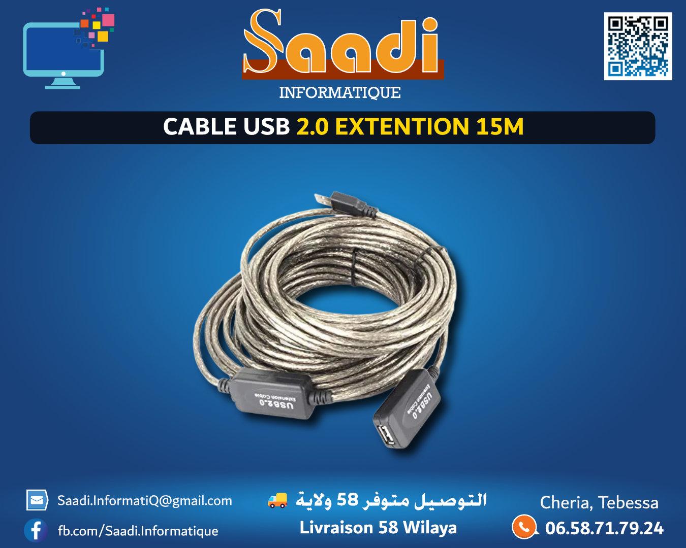 CABLE USB 2.0 EXTENTION 15M