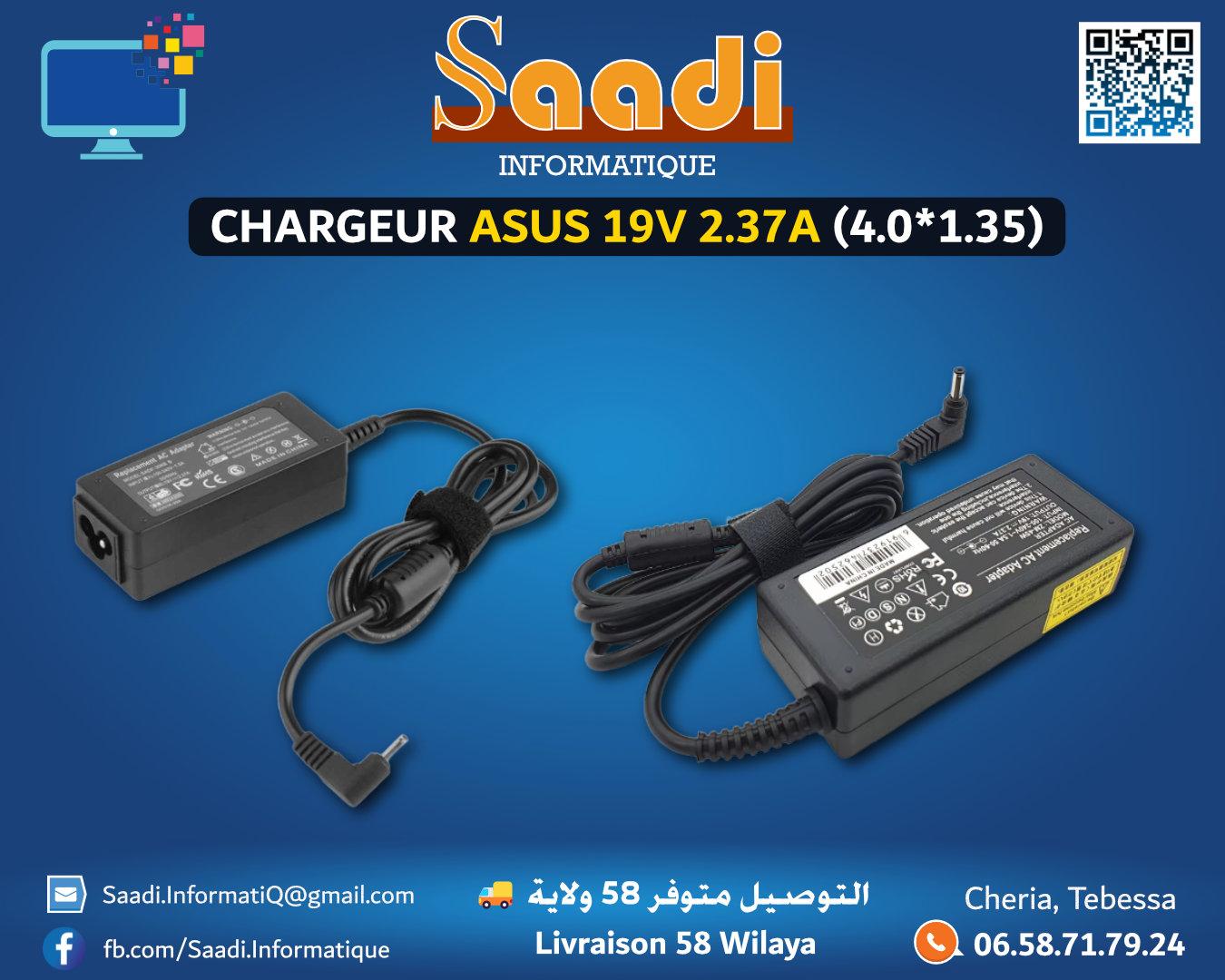 CHARGEUR LAPTOP ASUS 19V 2.37A (4.0*1.35)