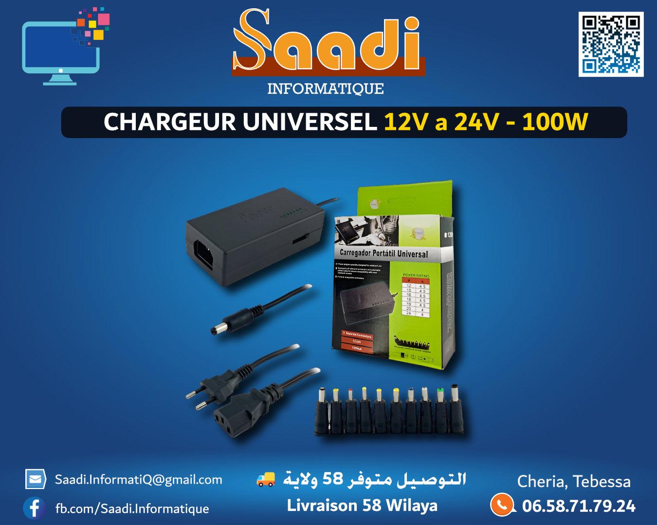 CHARGEUR UNIVERSEL 12V a 24V - 100W