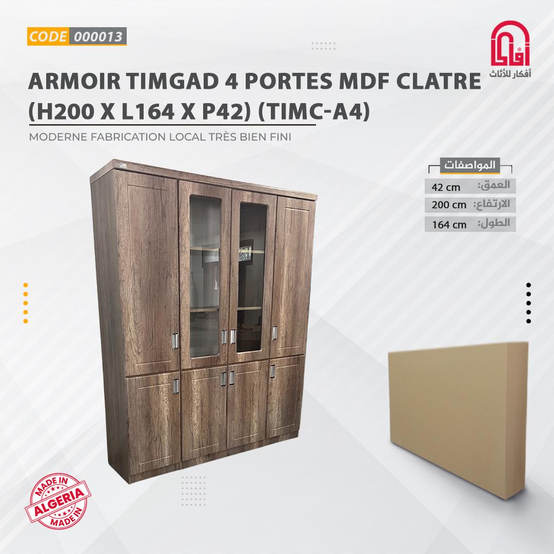 Armoir TIMGAD 4 PORTES MDF CLATRE (H200 X L164 X P42) (TIMC-A4)