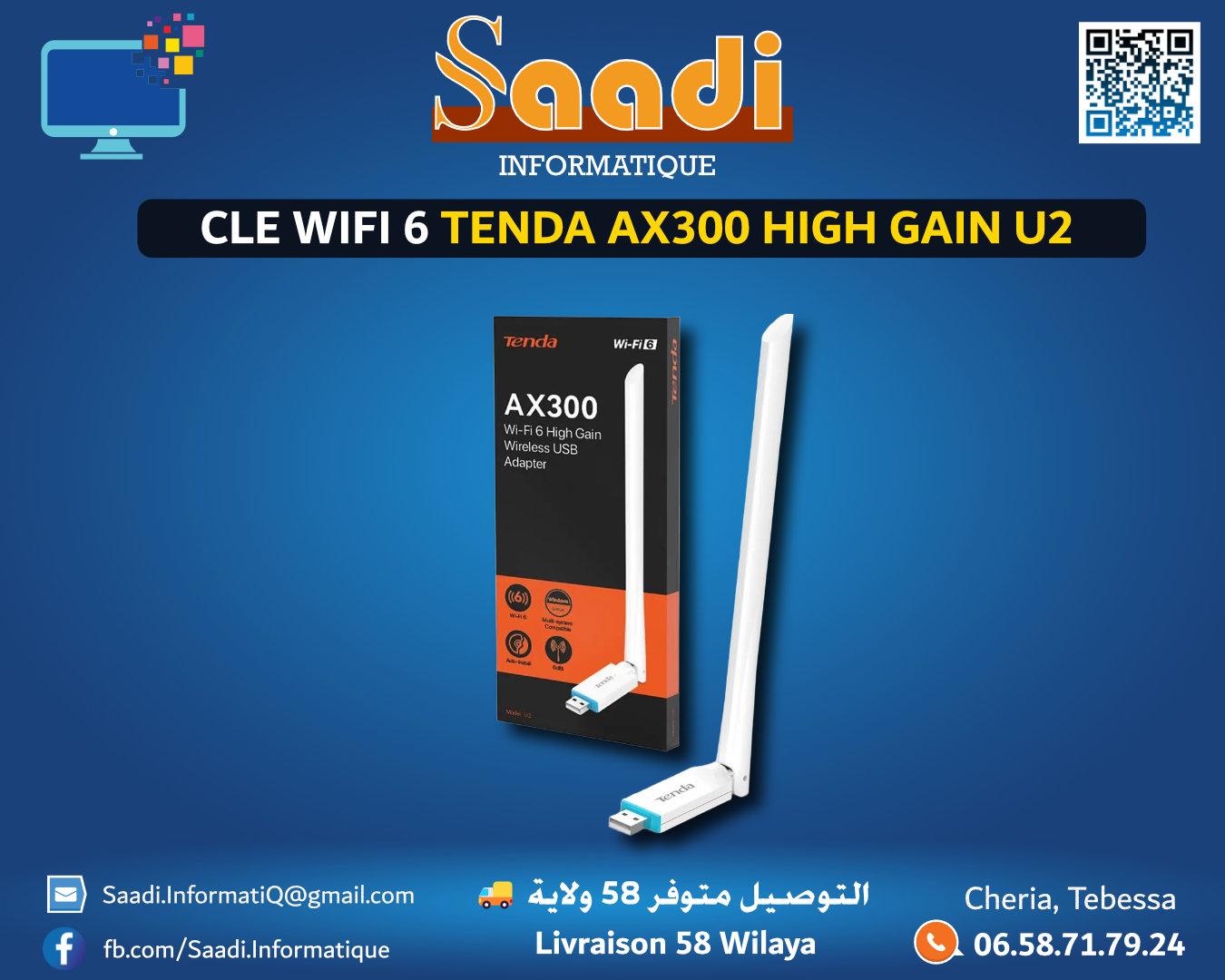 CLE WIFI 6 TENDA AX300 HIGH GAIN U2