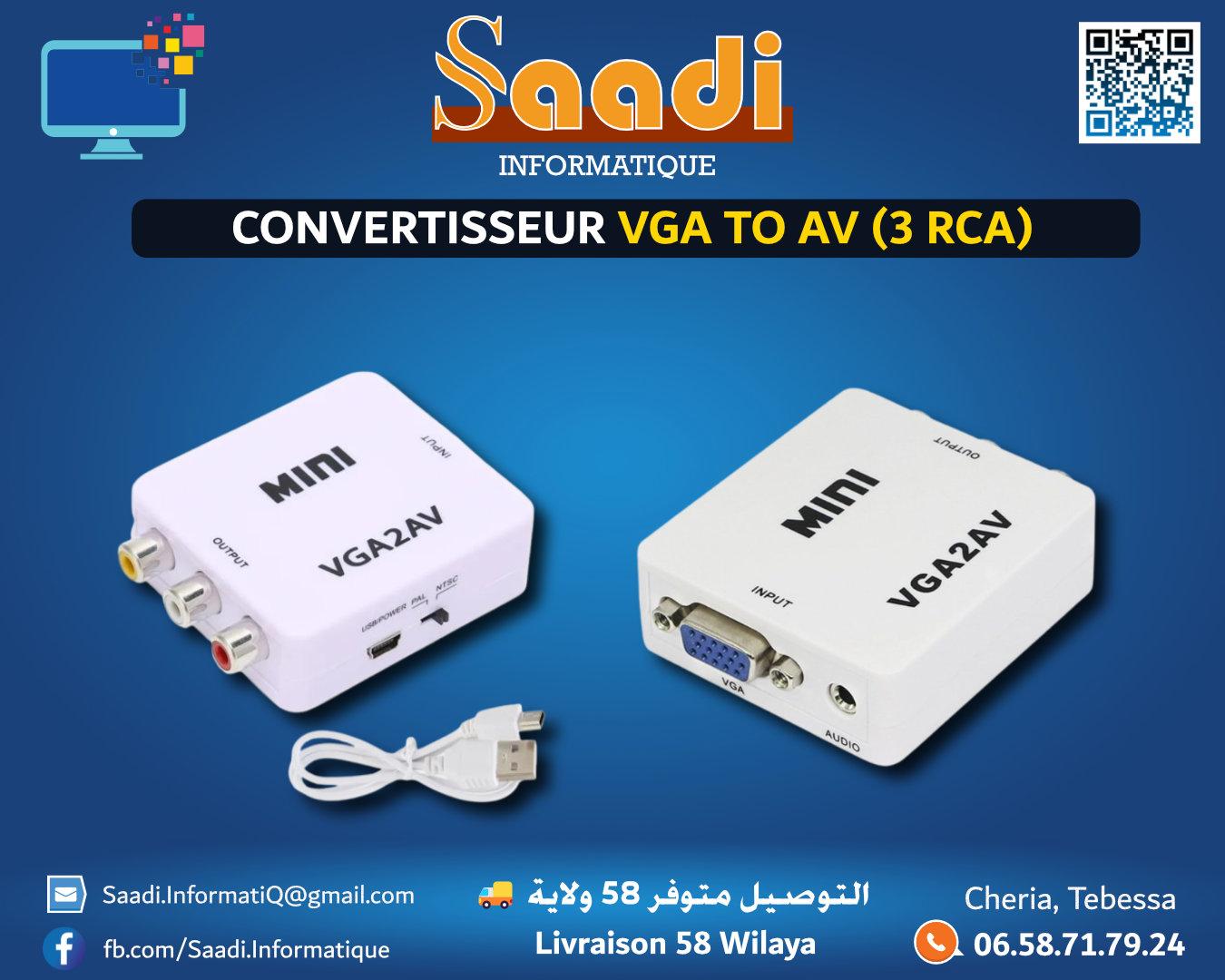 CONVERTISSEUR VGA TO AV (3 RCA)