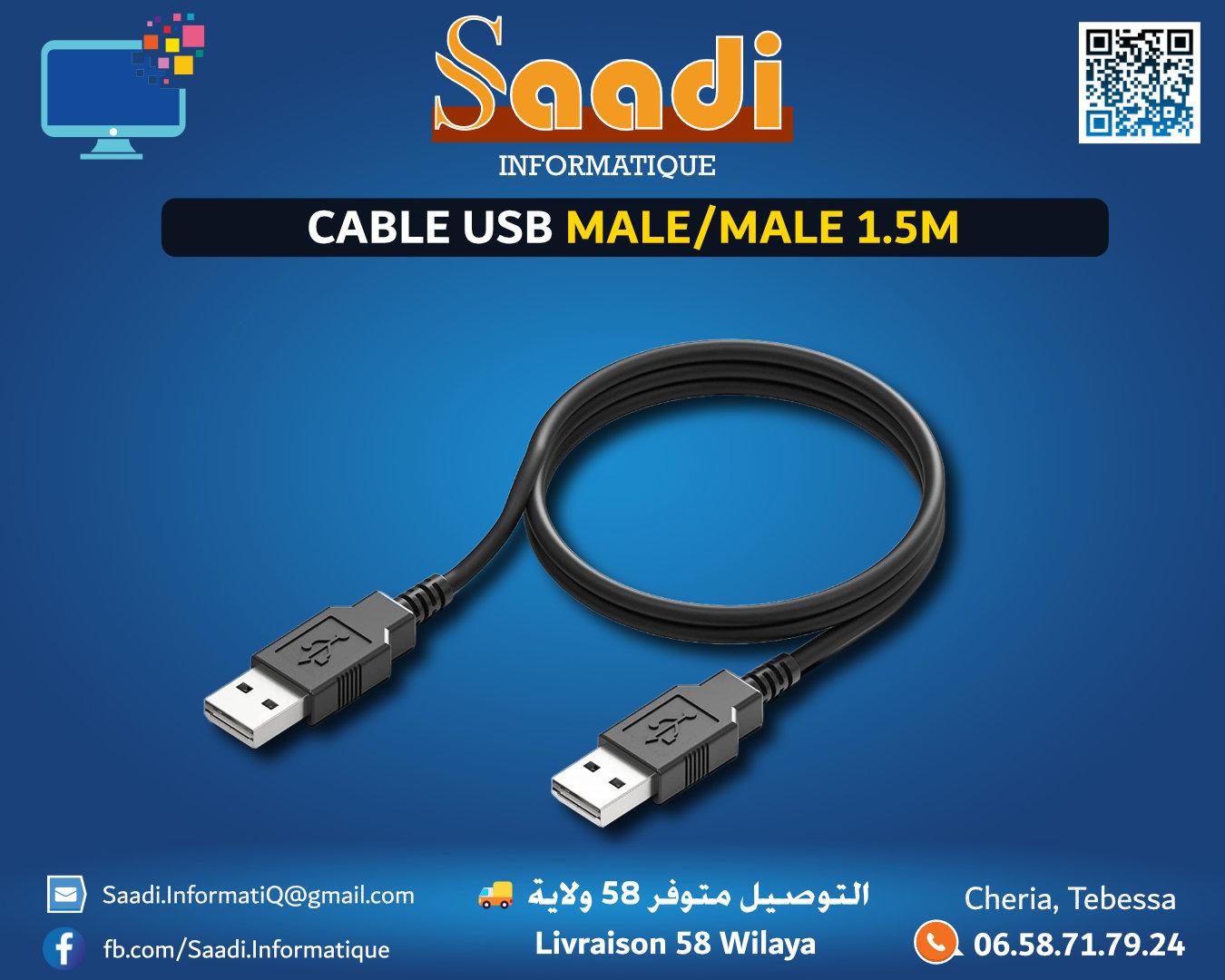 CABLE USB MALE-MALE 1.5M