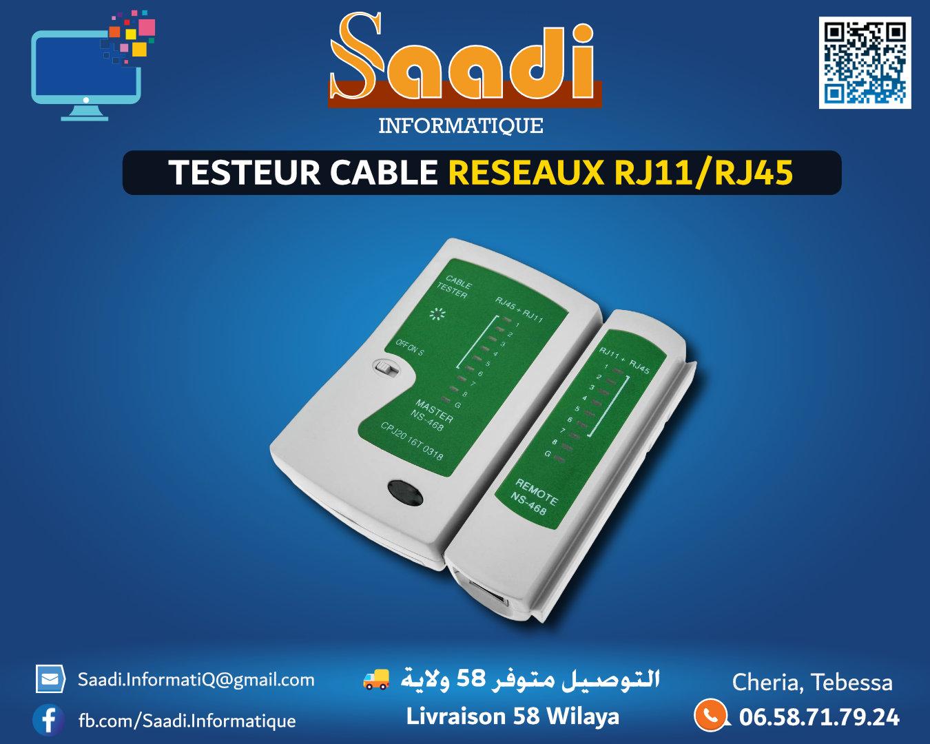 TESTEUR CABLE RESEAUX RJ11/RJ45