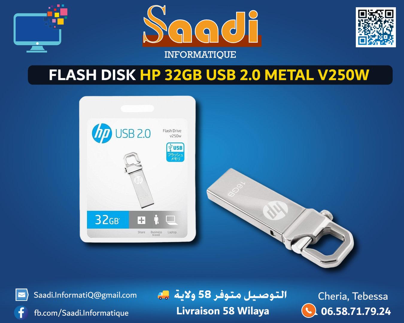 FLASH DISK HP 32GB USB 2.0 METAL V250W