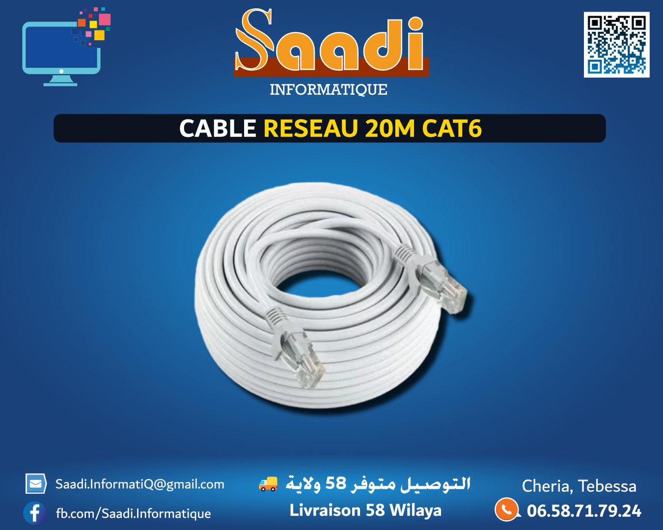 CABLE RESEAU 20M CAT6