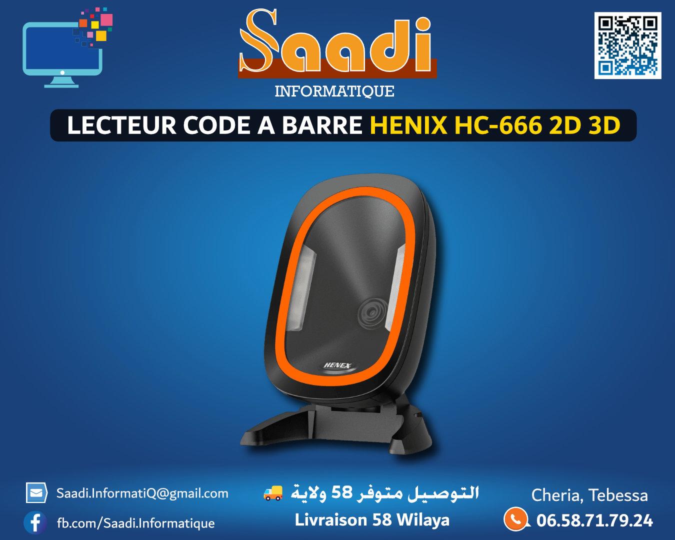 LECTEUR CODE A BARRE HENIX HC-666 2D 3D QR